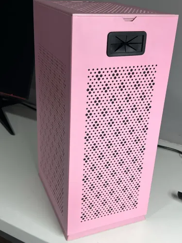 Gabinete Mini Tower Rosa base RGB + Fonte 400W mini itx 