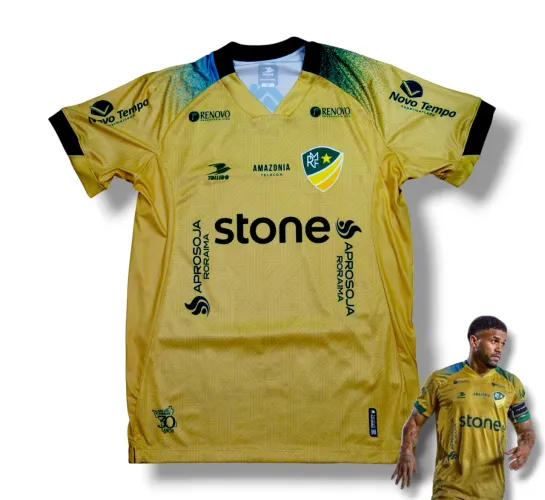 Camisa de futebol monte Roraima dourada