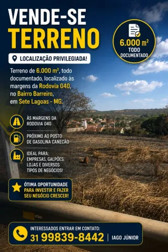 VENDE-SE TERRENO - EXCELENTE OPORTUNIDADE DE INVESTIMENTO