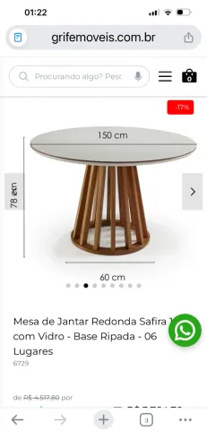 Mesa de jantar redonda nova