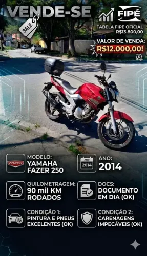 Moto fazer 250 ano 2014