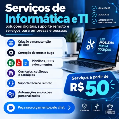 Serviços de Informática e TI | Sites, Sistemas e Suporte