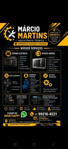 Manutencao em Eletrodomesticos em Geral.