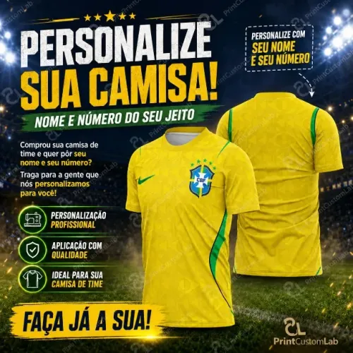 Personalização de Camisa de Time com Nome e Número | Camisa de Futebol Personalizada