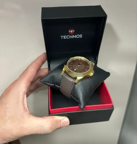 Relógio technos pulseira de couro