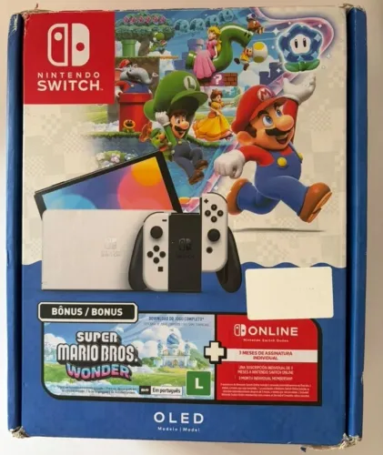 Nintendo Switch Oled Branco - 256GB - Desbloqueado + Acessórios