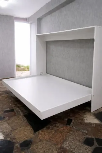 CAMA RETRÁTIL CASAL BRANCA - ÓTIMA PARA STUDIOS