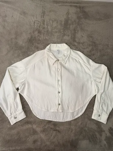 jaqueta jeans branca zara