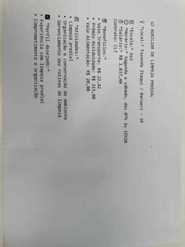 Auxiliar De Limpeza