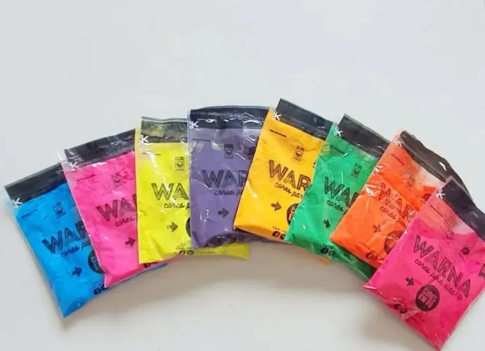 Pacote com 10 Saquinhos de Pó Colorido para Festa - Holi ?