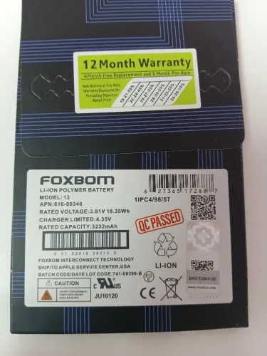 Bateria iPhone 13 Foxbom Original Premium 3232mAh Nova