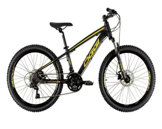 Bike Infantil Oggi Hacker Aro 24 2021 21v Shimano Preto Amarelo