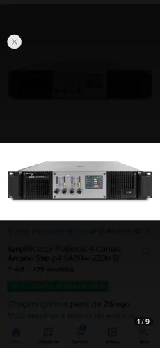 Amplificador arcano star p4 220volts