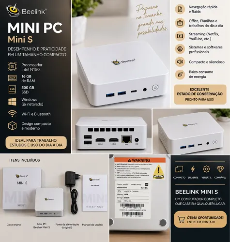 Mini pc Beelink Mini S novo!