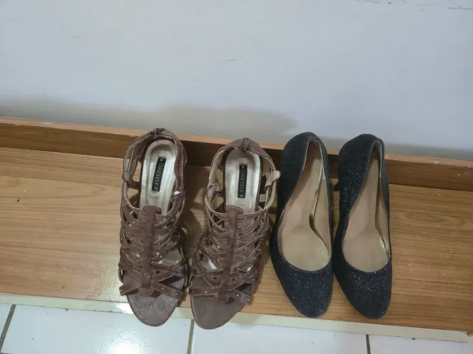 Sandália couro legítimo e Scarpin