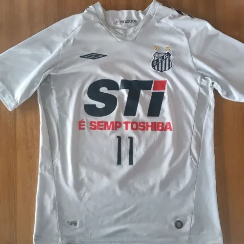 camisa original 2009 santos umbro branca tamanho gg sti semp toshiba