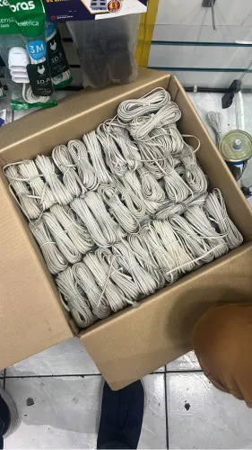 Cabo telefone 7 metros Lote 157 peças pronto