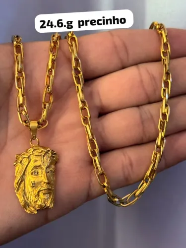 Corrente de ouro 24.6g 18k procedência garantia eterna
