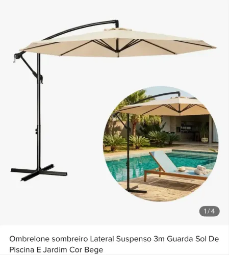 Ombrelone 3 metros articulado com base