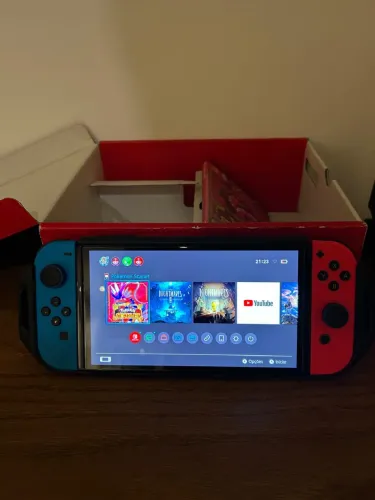 Nintendo Switch OLED 64GB Completo Caixa Original Estado de Novo