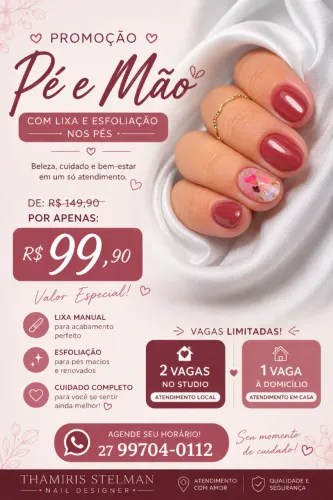 Pé e Mão + Lixa Manual + Esfoliação nos pés