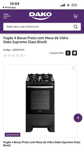 Fogão lacrado disponível