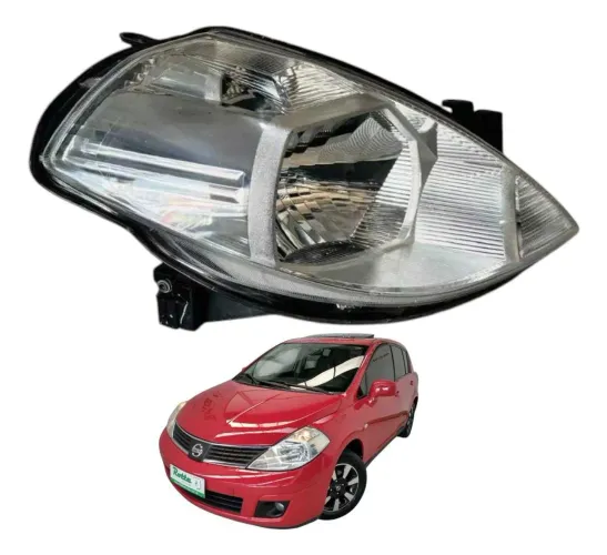 *farol Nissan Tiida  Esquerdo Cromado 2008 2012 Esquerdo/motorista