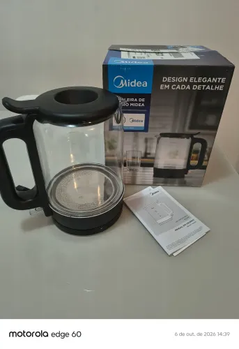 Chaleira elétrica de vidro MIDEA 1,8L novíssima