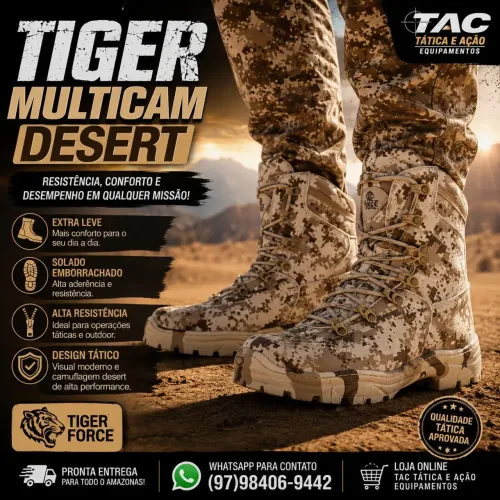 Coturno tinger multicam acero
