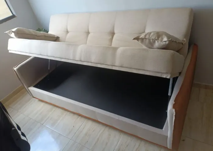 Sofá cama baú Majestic no linho 