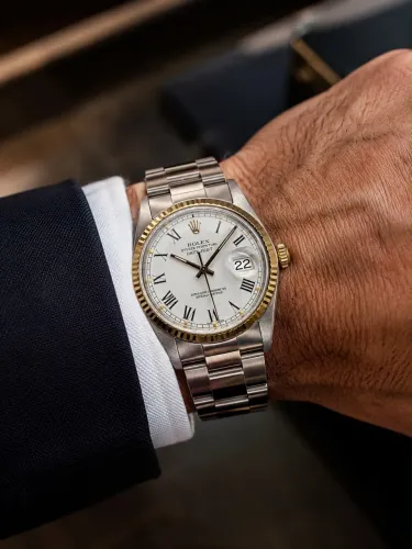 Rolex Datejust 16013 36mm Ouro 18k e Aço | Mostrador Branco Romano | Automático | Vintage