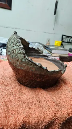 Vaso Bonsai Cerâmica Kurama Cascata Monan Pots Alta Temperatura Azul 