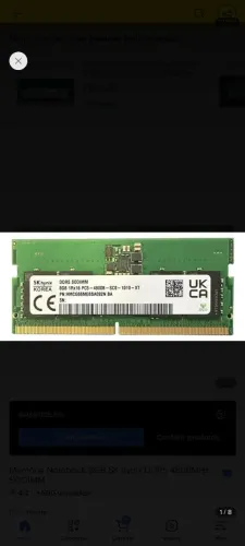 Memória Notebook 8GB SK hynix DDR5 4800MHz SODIMM