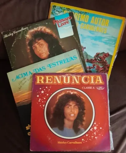 Lote 3 Lps Vinil Evangélico Shirley Carvalhaes + 1 Lp Grátis