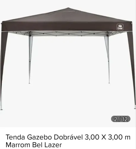Tenda Gazebo 3x3 marrom