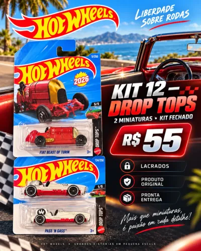Kit 12 - Hot Wheels Drop Tops Fiat Beast of Turin 2 carros