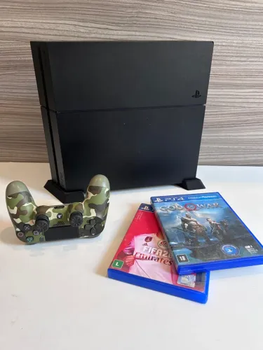 PS4 + CONTROLE ORIGINAL + 12 JOGOS