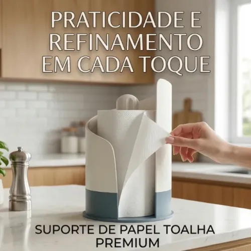 Suporte de Papel Toalha Premium - Design Exclusivo Impresso em 3D (PLA)