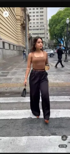 Calça feminina pantalona preta