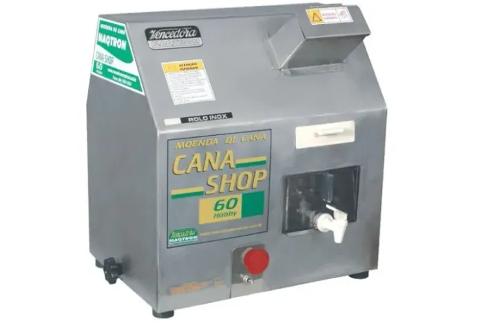 Moendas de Cana Shop 60 Maqtron 1/2 CV Potência | Elétrica Rolo Inox