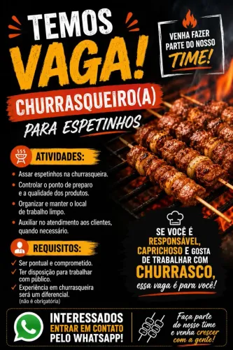 Vaga para assador de espetinho