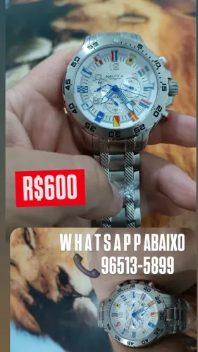 Relógio NAUTICA BANDEIRAS FUNDO BRANCO OFICIAL