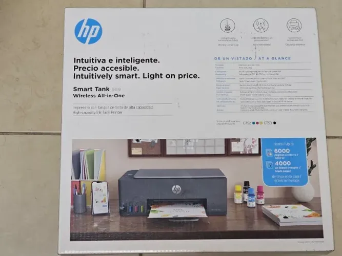 Impressora Multifuncional HP Smart Tank 589 Tanque de Tinta Colorida Wi-Fi, USB - Alta Eco