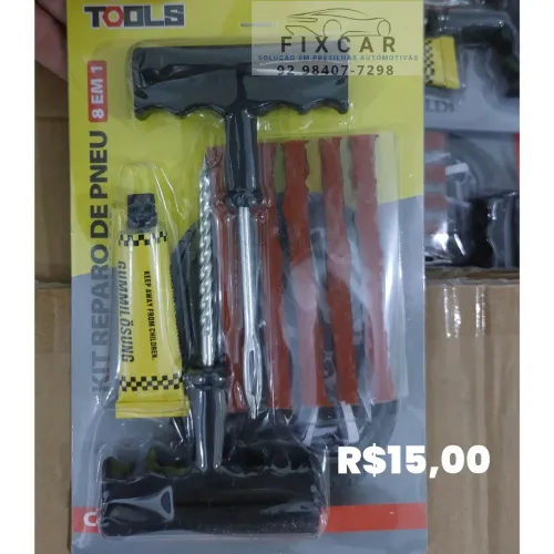 Kit Reparo Reparo de Pneu 8 em 1