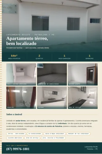 Apartamento bem localizado no Loteamento Recife - Petrolina /PE