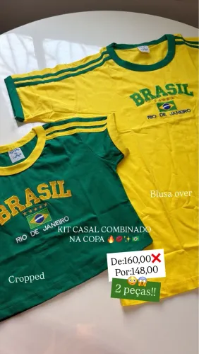 Kit casal blusa Brasil copa