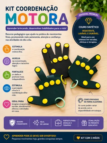 Chaveiro Montessori Mãozinha - Treino Coordenação Motora