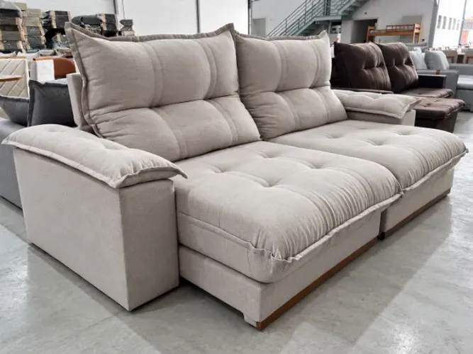 Sofá Retrátil e Reclinável 2,50 Molas Ensacadas Pillow Alto ÚLTIMA PEÇA