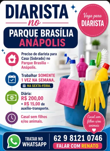 VAGA P/ DIARISTA R$ 215,00