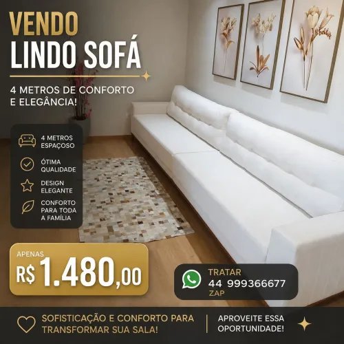 vendo lindo sofá elegante confortável com 4m 